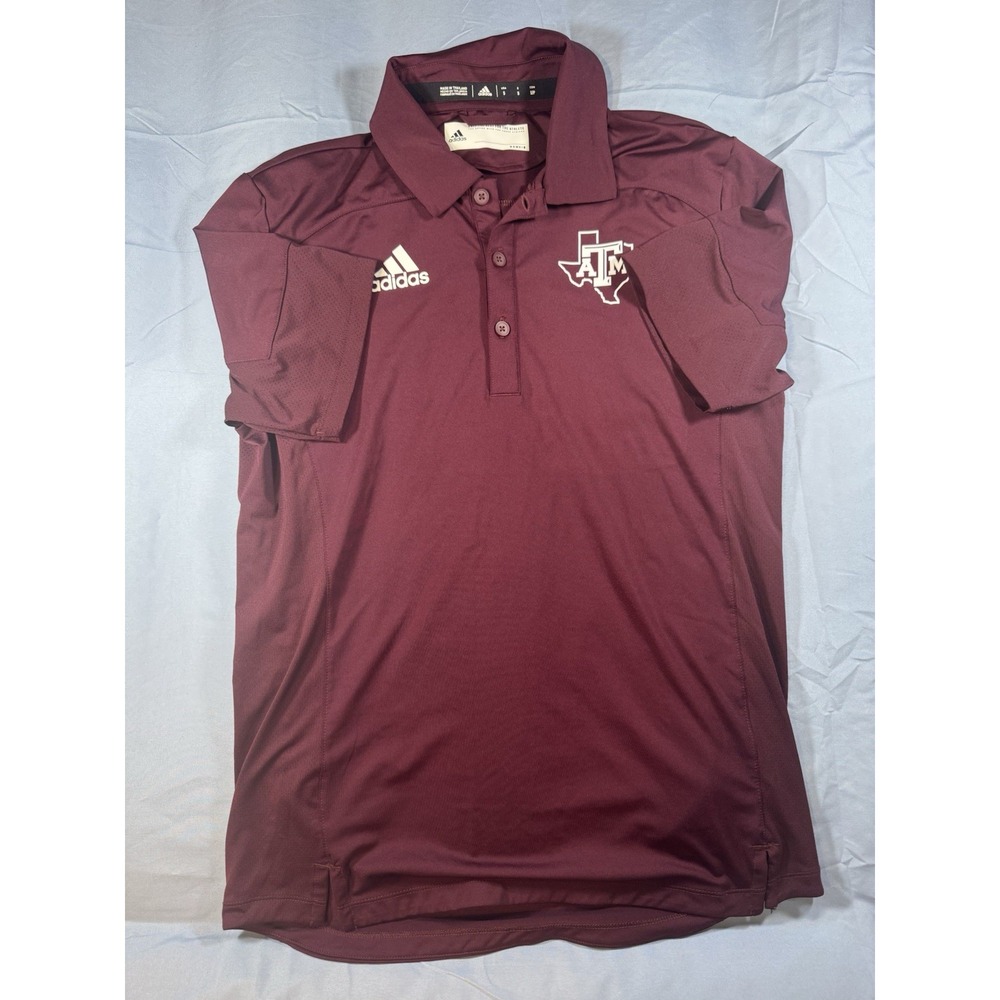 Adidas Men's Texas A&M Aggies Maroon Short Sleeve Polo Size Small